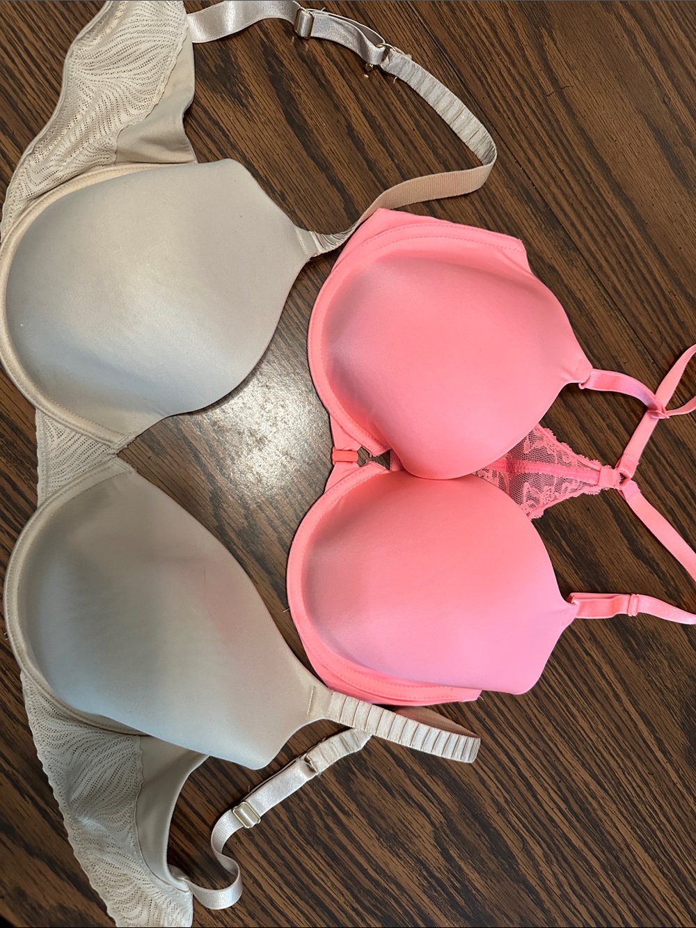 Pink and Cream Push-Up Bra Duo